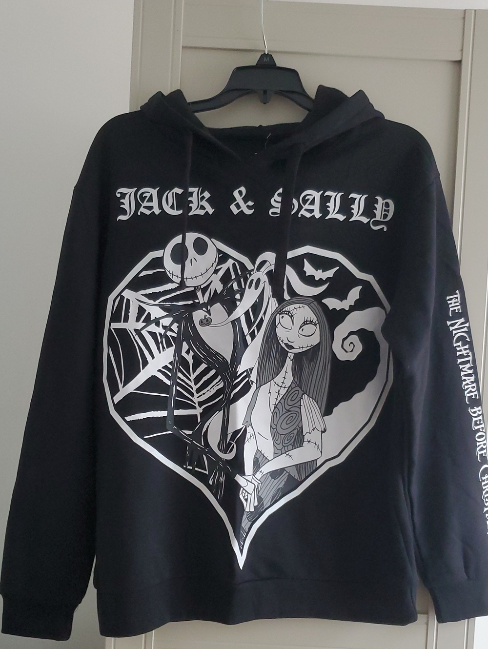 Jack & Sally Black Graphic Hoodie